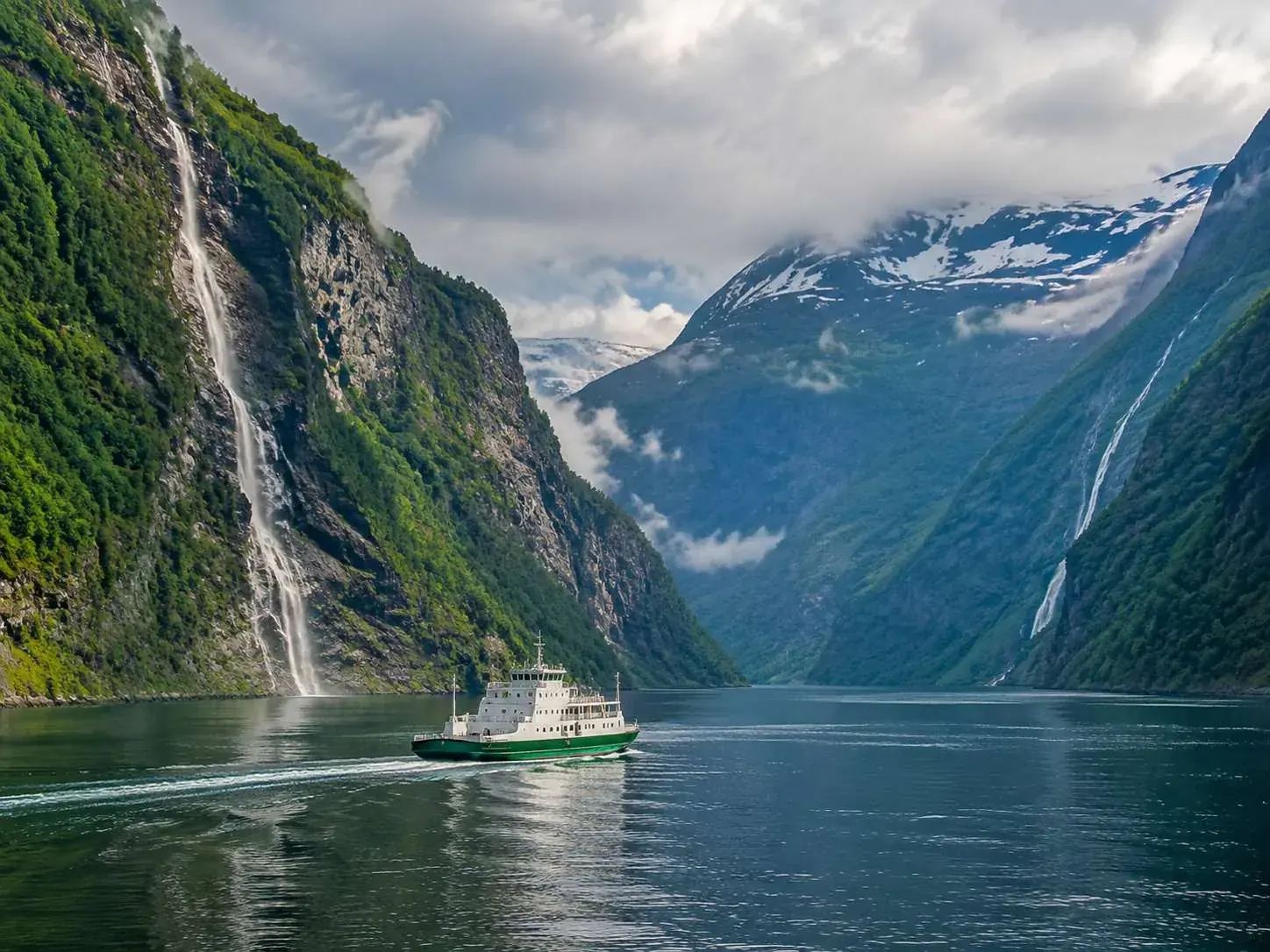 The Hellesylt car ferry crossing the Geirangerfjord
