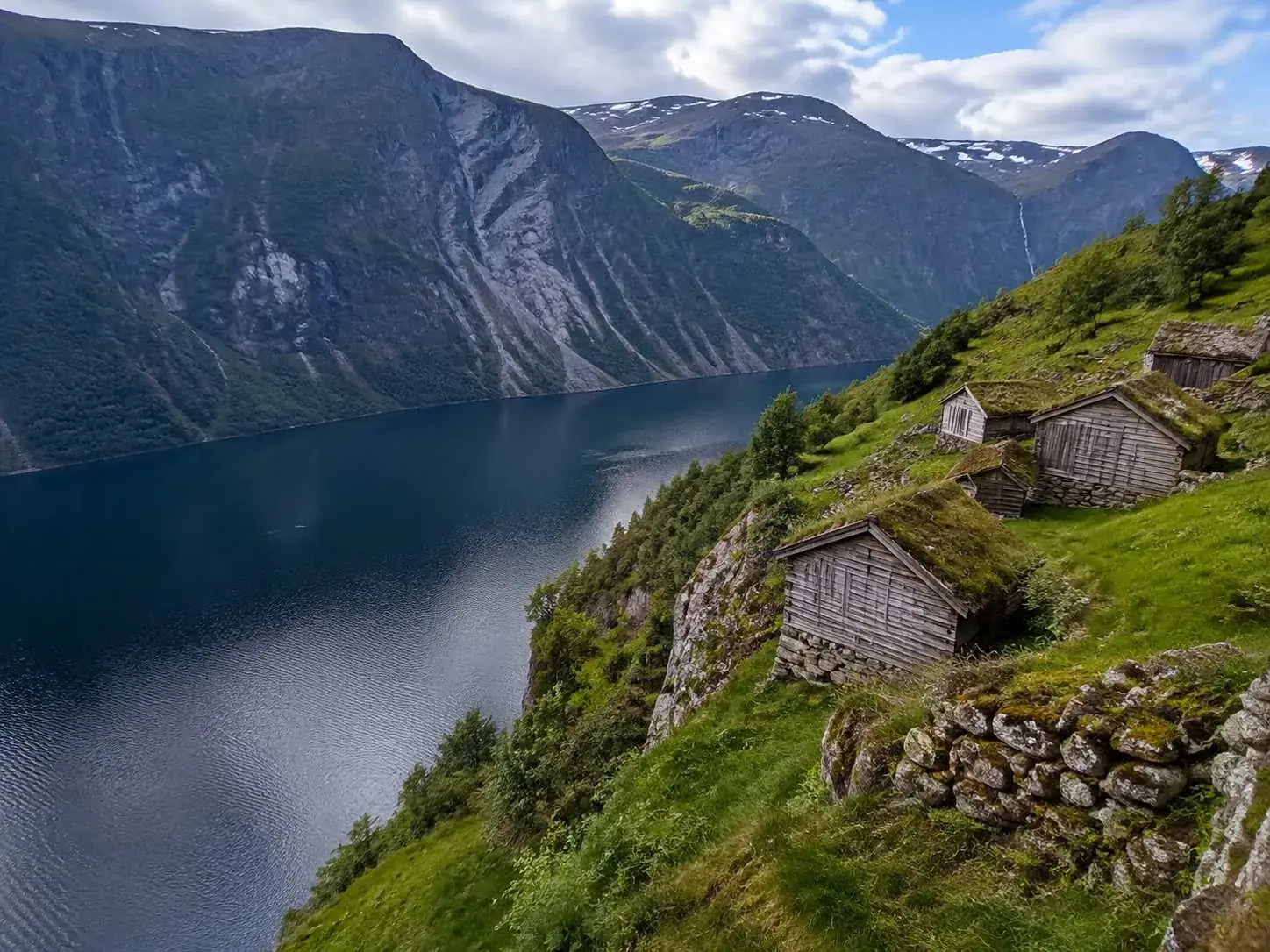 The Skagefl&aring; cliff farm above the Geirangerfjord