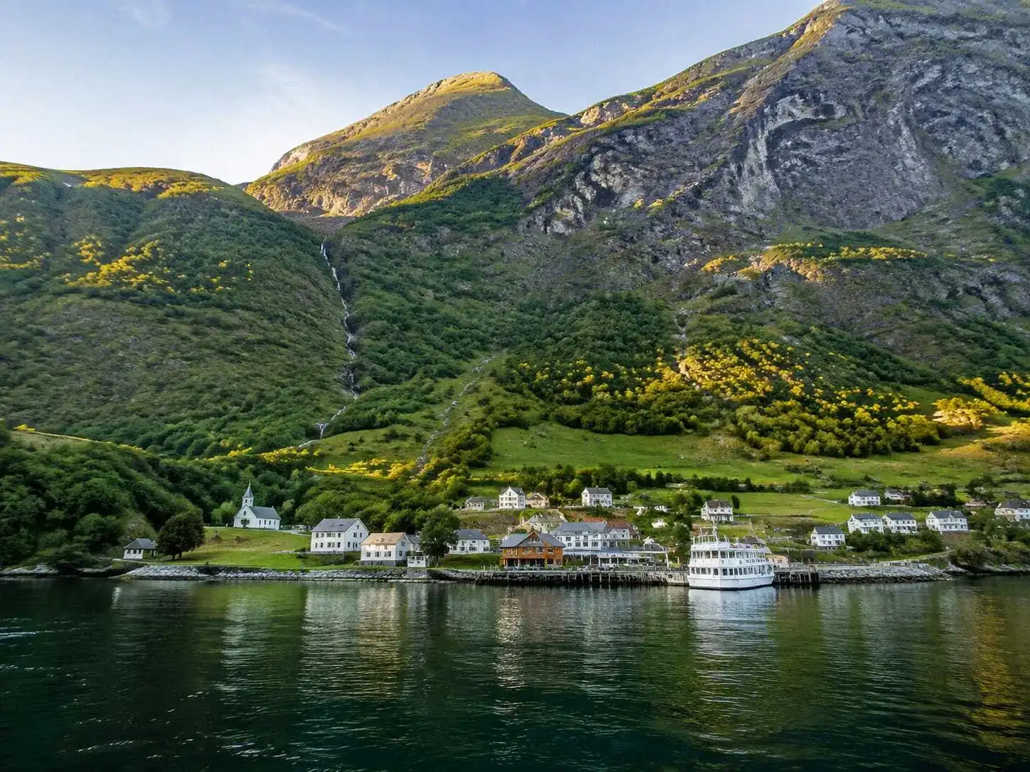 Geiranger village at the head of the fjord